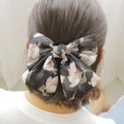Floral Print Chiffon Bow Hair Clip