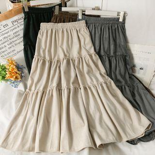 Ruffle-trim Midi Skirt In 5 Colors