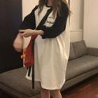 Raglan Long-sleeve T-shirt Dress White - One Size