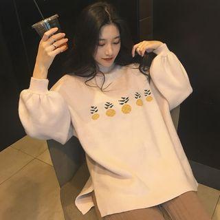 Mock Neck Pineapple Print Sweater