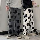 Cow Print Drawstring Hem Jogger Pant
