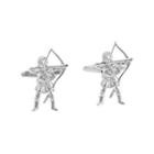 Fashionable Simple Bow Archery Cufflinks Silver - One Size