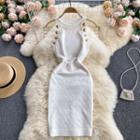 Sleeveless Slim-fit Halter Knit Dress