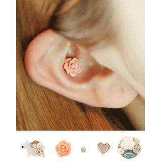 Set Of 5: Various Stud Earrings