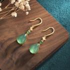 Faux Gemstone Alloy Dangle Earring Cp339 - Gold & Green - One Size