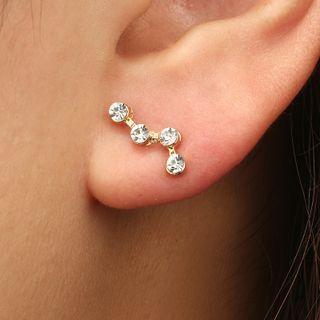 Geometric Rhinestone Earring 6602 - 1 Pair - One Size