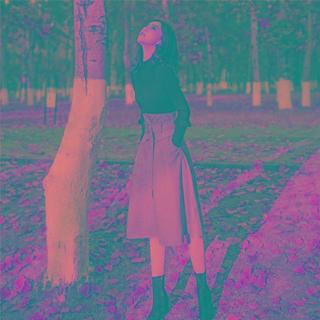 Set: Mock-neck Knit Top + Midi A-line Skirt