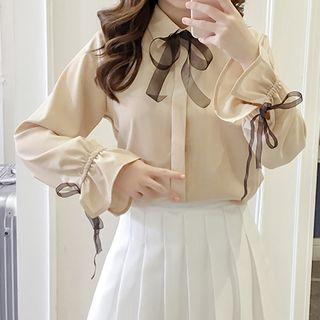 Trumpet Cuff Hidden Placket Shirt