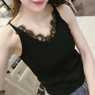 Lace Trim V-neck Knit Camisole