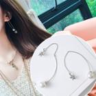 Faux Pearl Star Threader Earring