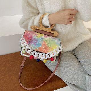 Top Handle Acrylic Chain Crossbody Bag