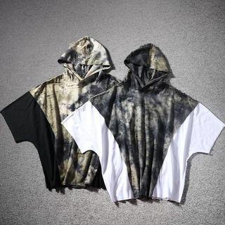 Hooded Color Block Short-sleeve T-shirt
