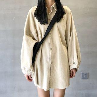 Corduroy Oversize Long Shirt