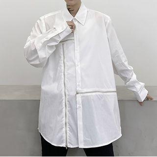 Long-sleeve Zip Detail Shirt
