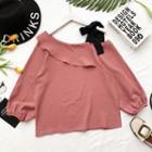 Ruffle Off-shoulder Puff-sleeve Blouse