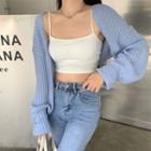 Camisole Top / Ribbed Cardigan / A-line Skirt
