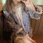 Fluffy Trim Tweed Jacket