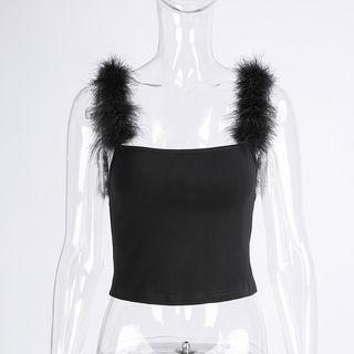 Faux-fur Camisole Top
