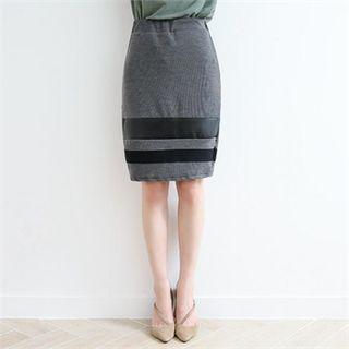 Color-block Band-waist Skirt