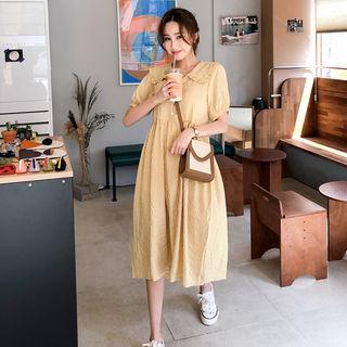 Half-placket Gingham Shirtdress Yellow - One Size