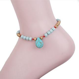 Turquoise Drop Anklet As Shown In Figure - One Size