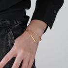 Stainless Steel Layered Bracelet Double Layer Chain Bracelet - One Size