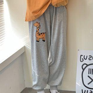 Giraffe Print Jogger Pants
