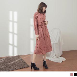 Dotted Print Shirtdress