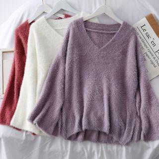 Loose-fit Furry-knit Sweater