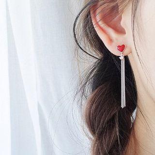 Sterling Silver Sweetheart Fringed Earrings