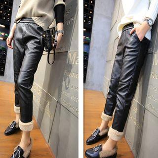 Faux Leather Straight Fit Pants