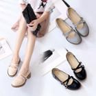 Cross Strap Chunky Heel Shoes
