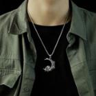 Moon & Skull Pendant Stainless Steel Necklace
