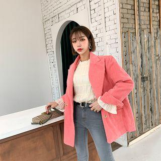 Peaked-lapel Loose-fit Corduroy Blazer