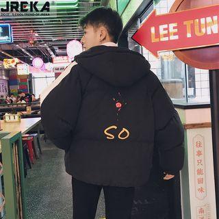 Printed-back Hooded Padded Jacket
