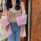 Lace Trim Camisole / Plain Knit Cardigan