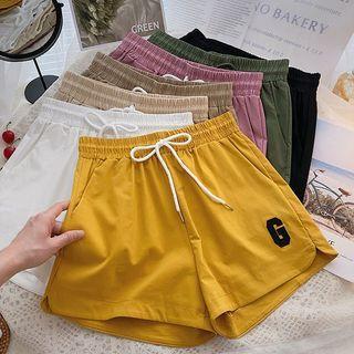 High-waist Lettering Print Shorts