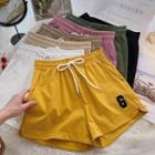 High-waist Lettering Print Shorts