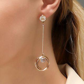 Alloy Hoop Faux Crystal Dangle Earring