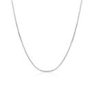 18k Solid White Gold Classic Box Chain Necklace With Spring Ring Clasp, 16