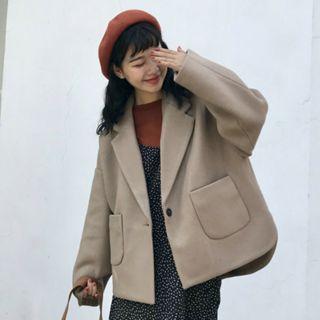 One-button Blazer Light Khaki - One Size