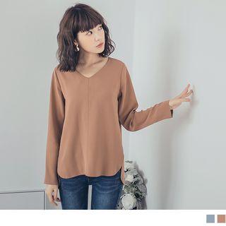 V-neck Dip Back Chiffon Top