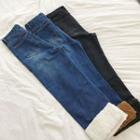 Fleece-lined Wide Leg Jeans
