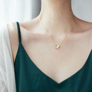 Butterfly Titanium Steel Necklace Golden - One Size