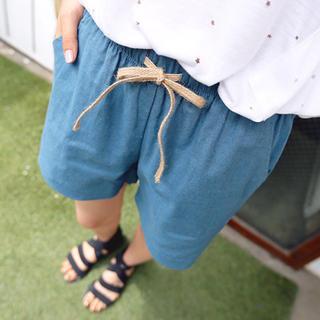 Drawstring-waist Linen Blend Shorts