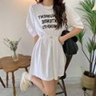 Puff-sleeve Lettering T-shirt Dress