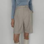 Adjustable-waist Pintuck Shorts