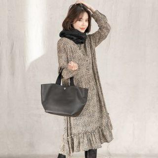 Ruffled Leopard Shirtdress