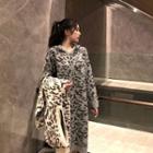 Leopard Hood Sweater Dress