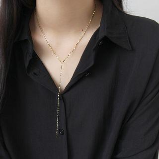 925 Sterling Silver Y Necklace 18k - One Size